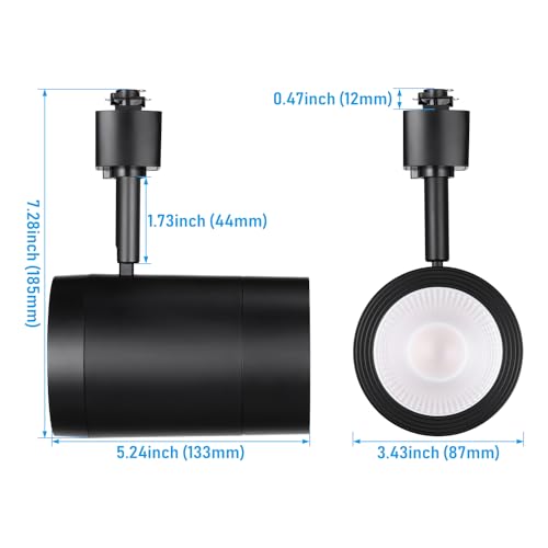 LEONLITE 4-Pack Retail Pro Series 17.5W H Track Heads, 4000K, Black - color: Black-4000K