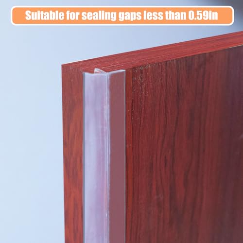 Orghtin 10Ft T-Shaped Silicone Seal Strip, Clear Sealer Weather Stripping - size: 10FT x 1.37IN