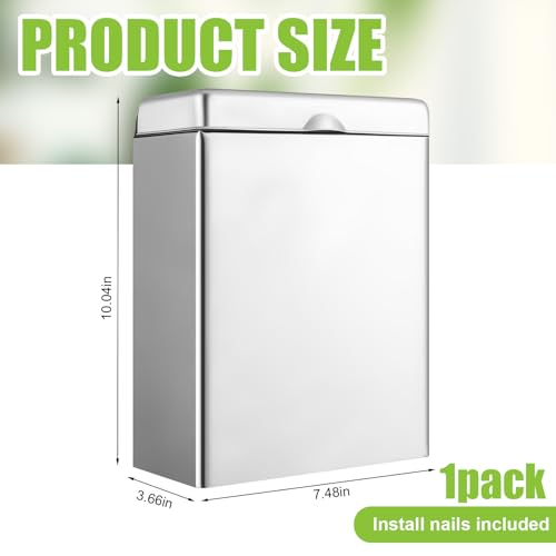 Tioncy 1 Pcs Sanitary Napkin Receptacle Wall Mounted,Natural Color - color: Natural Color