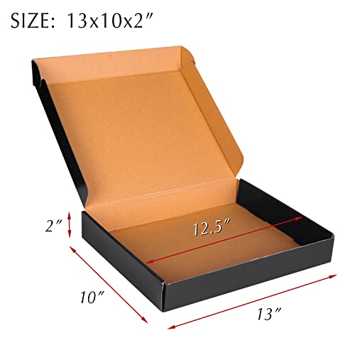 13x10x2 Black Cardboard Boxes - 30 Pack Shipping Boxes for Small Business Mailing, Corrugated Packaging - color: Black, size: 13 x 10 x 2
