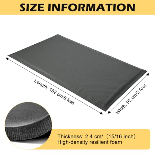 3 x 5 FT Anti Fatigue Mats 15/16 Inch Thick Sponge Ergonomic Mat - size: 59.9"L x 36.2"W x 0.9"Th