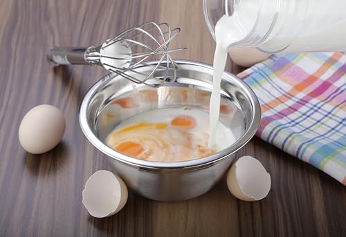 AVADOR Premium Stainless Steel Mixing Bowls, Set of 4 Stainless Steel Mixing Bowl Set, Easy To Clean, Space Saving, Great for Cooking, Baking, Prepping 0.74qt 1.4qt 3qt 5qt (4 pc German Mixing Bowl) - size: 4 pc (0.74 qt, 1.4 qt, 3 qt, 5 qt)
