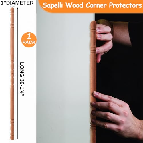 Doublefill 1 Pack Sapele Wood Wall Corner Guards, 39-1/2'' x 1'' - color: Sapele, size: 39-1/2'' X 1''