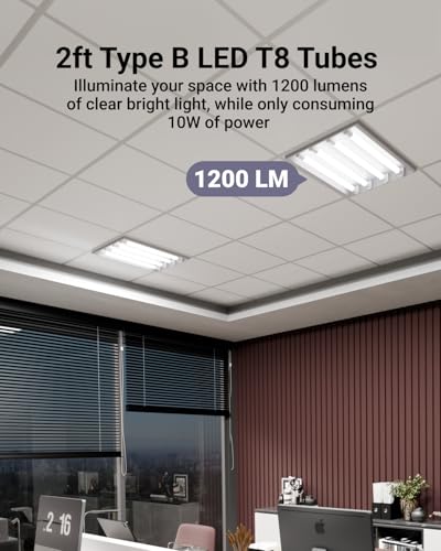 Sunco 90 Pack 2 Foot T8 LED Tube Light Bulbs, 10W, 5000K, Ballast Bypass - size: 90 Pack
