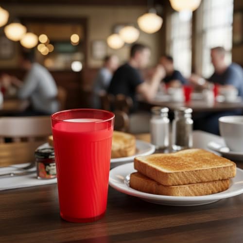 TrueCraftware- 10 oz. Belize Tumbler/Drinking Cups Red Polycarbonate Set of 12-Premium Iced Tea Glasses Stackable Reusable Drinking Glasses Dishwasher Safe Break-Resistant for Home Restaurants - color: Red, size: 10 oz