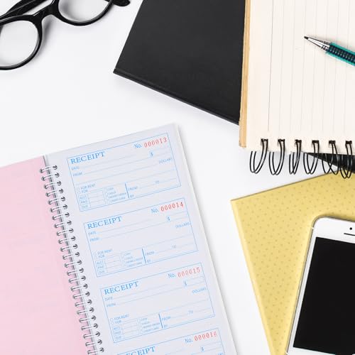 2Pcs,Money Rent Receipt Book,7.9x11.22 Inches,Receipt Book with Carbon Copies,3 Part Carbonless,Cash Receipt Book,100 Sets per Book - size: 7.9x11.22 inches, style: 2Pcs-3Part
