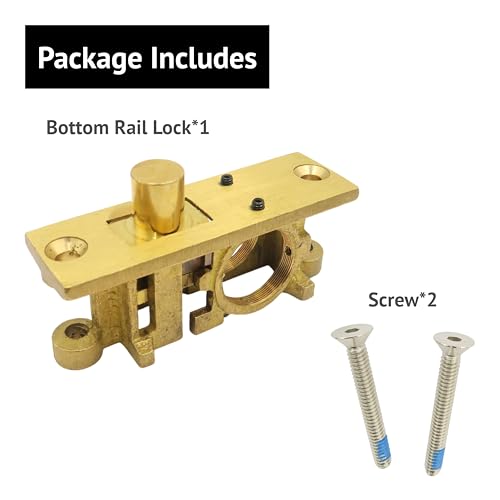 elox Heavy Duty Bottom Rail Deadbolt Lock for Glass Door – Mortise Cylinder Type, Aluminum Frame Compatible, Solid Brass Construction (No Cylinder)