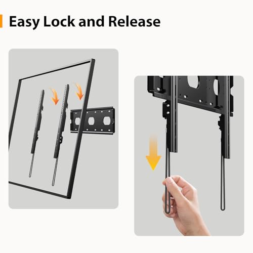Ultra Slim Large Low Profile Heavy Duty Fixed TV Wall Mount for 42-90" 4K TVs & Monitors - size: 42-90