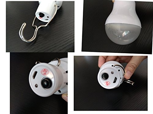 Solar Light Bulb Portable Rechargeable Solar Lamp for Indoor Outdoor Lights Emergency Fishing Camping Chicken coop Lamp Pet House Light (S1500) - color: White S1500 150LM Special Aging Resisting Wire