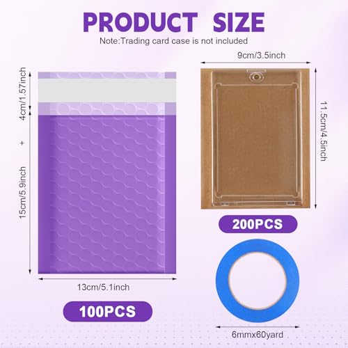 Tatuo 301 Pcs Trading Card Mailers, Cardboard Inserts Poly Bags, Purple - color: Purple
