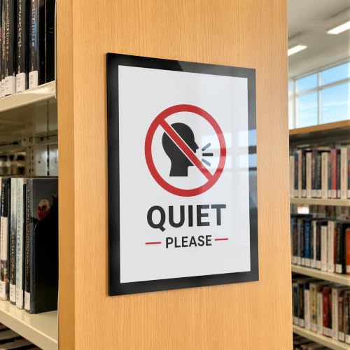 Acrylic Sign Holder 8.5 x 11 Wall Mount, Magnetic Sign Holder, Black - color: Black, size: 20 Pack 8.5" x 11"