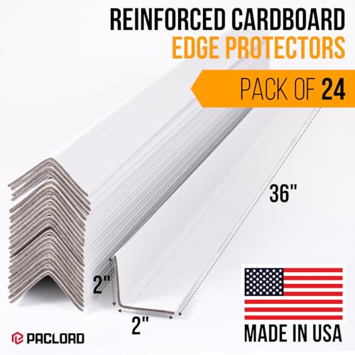 36" x 2" x 2" Reinforced Cardboard Edge Protectors, Pack of 24 - color: Thickness: 0.12", size: Pack of 24