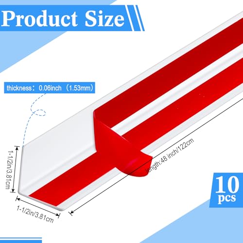 Sasylvia 10 Pcs 1-1/2 x 48 Inches Wall Corner Protector Guards Bulk, White - color: White, size: 1-1/2 x 48 Inches