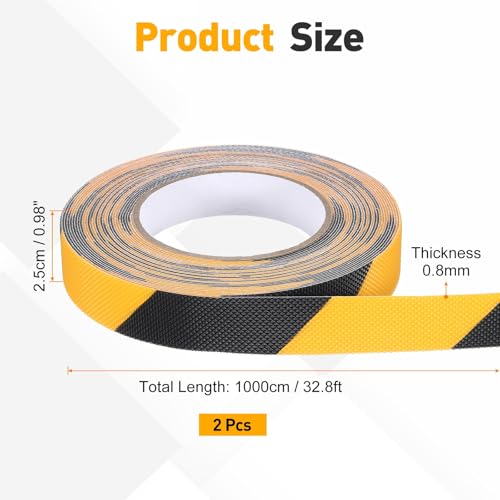 uxcell 2pcs Rubber Grip Tape,1"x33ft Non-Slip Tape w Grip Tape,Yellow/Black - color: Yellow, Black, size: 1 in x 33 ft