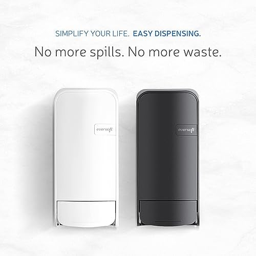 Eversoft Wall-Mounted Manual Bag-in-Box Lotion Soap Dispenser, 800mL Lotion Hand Soap Sold Separately, White 1550-EZ - style: White