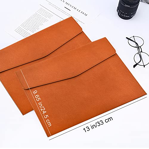 VANRA 1 Piece PU Leather Envelope File Folders Holder A4 Paper Organizer - color: Brown