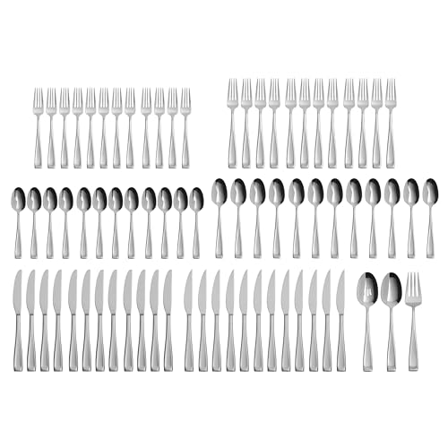 Oneida Moda 75-Piece 18/10 Silverware Set for 12, Flatware - style: 75-Piece Flatware Set