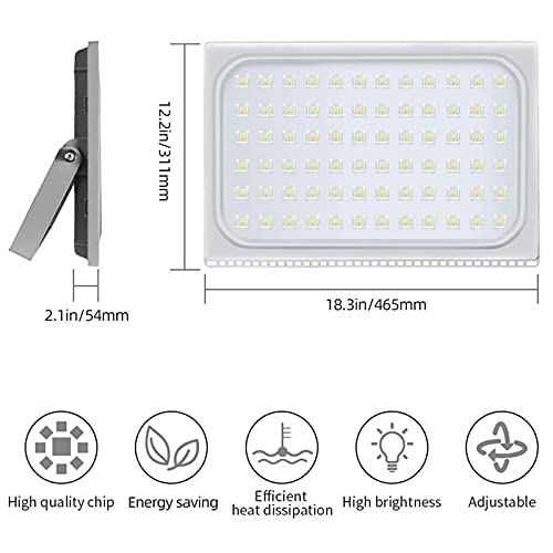 500W LED Flood Light Outdoor - papsbox 50000lm LED Work Light Waterproof IP66 Floodlight Fixture 6500K Daylight White Super Bright Security Light for Garden Yard Garage NO Plug