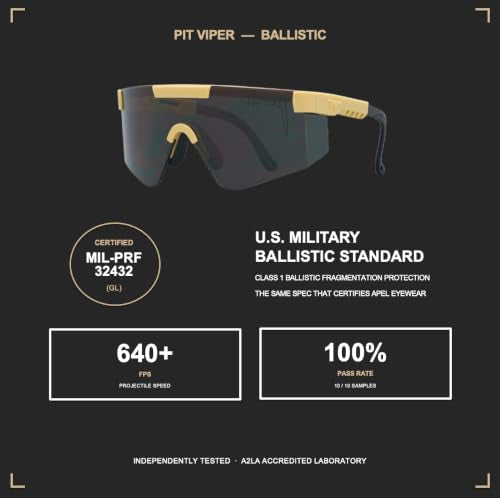 Pit Viper OG 2.0 Ballistic Shooting Glasses | MIL-SPEC Z87+ - color: Sand, size: Regular