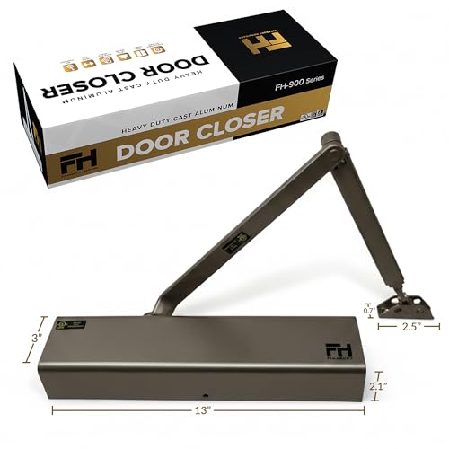 Finsbury Heavy Duty Commercial Door Closer Adjustable Size 1-6, Grade 1 ANSI/BHMA Certified, UL Listed, ADA Compliant, Hydraulic Backcheck & Delayed Action High Traffic (Duronotic) - color: Duronotic