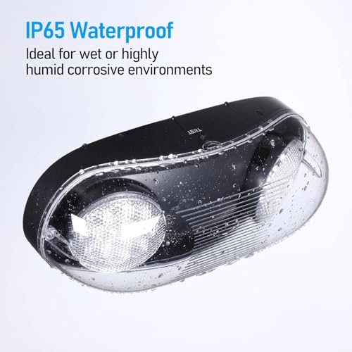 LEONLITE 4-Pack Wet Location LED Emergency Lights IP65 Waterproof Black - color: Black