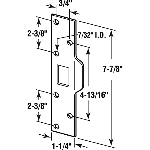 Prime-Line U 9476 Maximum Security Latch Strike, 1-1/4 in. x 7-7/8 in., Steel, Chrome Plated (Single Pack) (Pack of 2) - color: Chrome, size: 1 Count (Pack of 2)