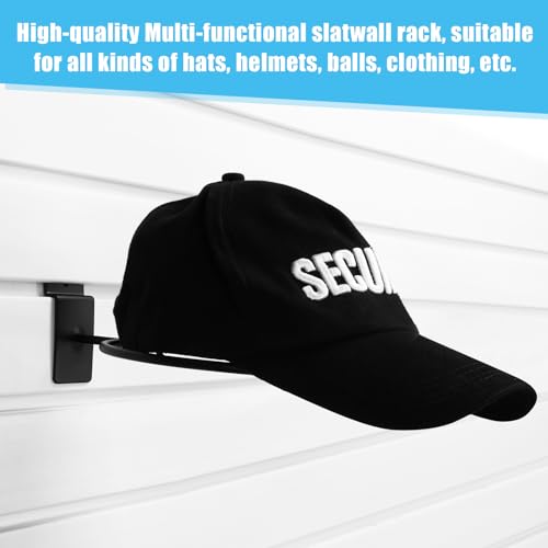 Kigley 6 Pcs Wire Hat Display for Baseball Caps Black Metal Slatwall Accessories Rack Retail Shelves for Merchandise Door Closet Office Bedroom(Square Brim,Black) - style: Square Brim