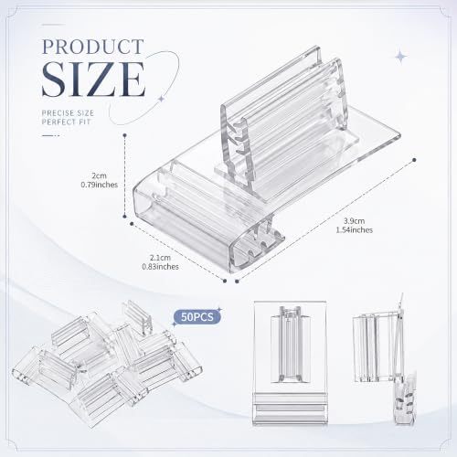 Jetec 50 Pcs Clear Plastic Shelf Talker Sign Holder for Retail Price Tag