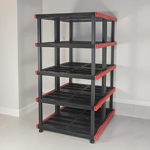 CX Craftsman 5-Tier Heavy Duty Plastic Storage Shelves, Garage Organization - style: 5-Tier