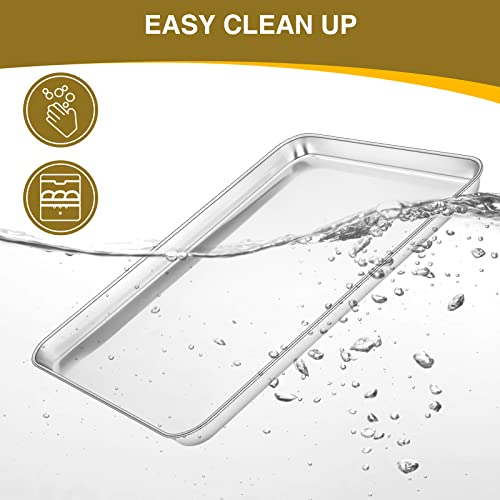 Wildone Baking Sheet with Rack Set (3 Pans + 3 Racks), Stainless Steel Baking Pan Cookie Sheet with Cooling Rack, Non Toxic & Heavy Duty & Easy Clean (Pack of 2) - size: 16 /12 /9 inch (Pack of 2)