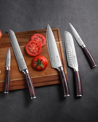 PAUDIN 5-Piece Chef Knife Set, Ultra Sharp Kitchen Knives