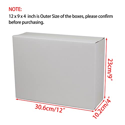 12x9x4 Inches Shipping Boxes, White Corrugated Cardboard Boxes for Small Bussiness, 25 Pack - color: White, size: 12 x 9 x 4 inch