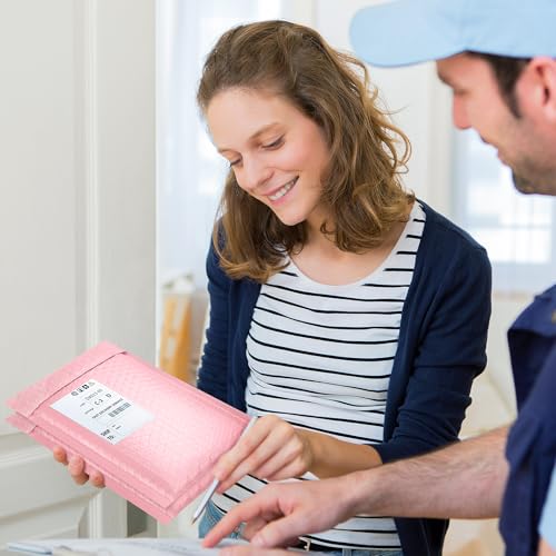 Famagic Light Pink Bubble Mailers 4x8 for Small Business, 100pcs Usable 4x7 - color: Light pink, size: 4x8 100pcs