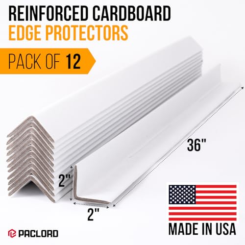 36" x 2" x 2" Reinforced Cardboard Edge Protectors, Pack of 12 - color: Thickness: 0.225", size: Pack of 12