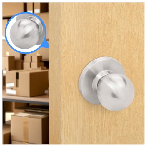 Nuk3y Bella Grade 2 Commercial Duty Cylindrical Knob Lockset UL Rated (Satin Stainless Steel, Dummys (2 Pack)) - size: Dummys (2 Pack)