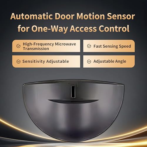 Request to Exit Motion Sensor, Microwave Automatic Door Sensor for Autodoor Systems, Motion Detection Sensor for Commercial & Residential Use (Black) - color: Black