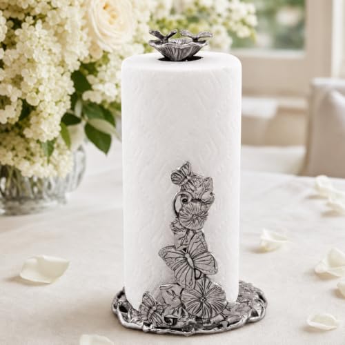Arthur Court Butterfly Paper Towel Holder - Decorative Aluminum Design for Kitchen Countertop - 13 Inch Tall with Weighted Base - size: Butterfly