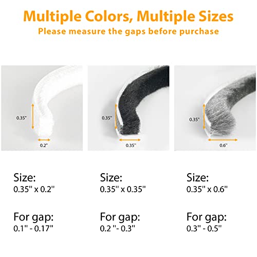 Bruiefpap 39.4FT Weather Stripping for Doors and Windows, Self-Adhesive Soundproofing Door Seal, Door Insulation for Sliding, Exterior, Frames and Front, 0.35'' Wide x 0.35'' Thick, Black - color: Black, size: 39.4FT, 0.35'' Wide X 0.35'' Thick