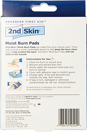 2nd Skin 2nd Skin Moist Burn Pads 3 Inches X 4 Inches Large, Large 3 each (Pack of 3)