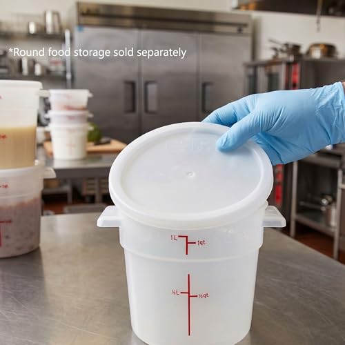 TrueCraftware- 1 Qt. White Round Polypropylene Food Storage Container Lid 1 Piece Replacement Lid for Round Container Meal Prep Kitchen Pantry Commercial Restaurant - size: Lid - Fits 1qt