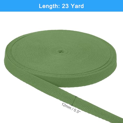uxcell 23Yards Cotton Twill Tape 1/2-inch Herringbone Webbing Blue Green - color: Blue Green, size: 1/2-inch