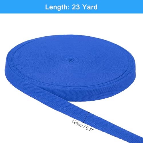 uxcell 23 Yards Cotton Twill Tape, 1/2-inch Herringbone Webbing Ribbon Bias Binding Tapes for Clothes Sewing, DIY Crafting (Bright Blue) - color: Bright Blue, size: 1/2-inch