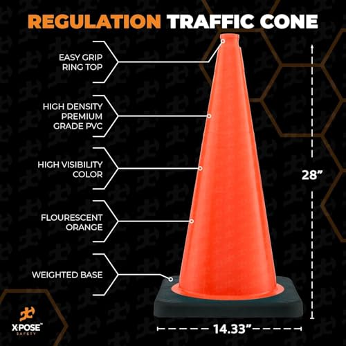 Xpose Safety 28" Orange Traffic Cones - color: Orange, size: 28" 10lb. Cone