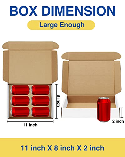 Shipping-Boxes-11x8x2 Inches: 25 Pack-Cardboard-Boxes-for-Packaging, White-Shipping-Boxes-for-Packing-Small-Business, Corrugated Box Mailers for Book Shoes Gift Mailing - color: White, size: 11x8x2 Inches