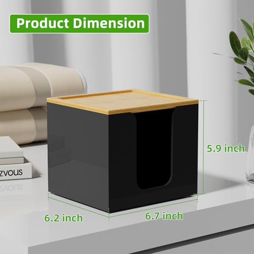 VITVITI Disposable Face Towel Holder for Clean Skin Club, Acrylic Box Black - color: Black 1