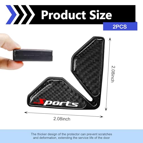 2 PCS Car Door Edge Guards, Carbon Fiber Sports Anti-Collision Door Corner Protectors, Anti-Scratch Door Corner Trim Stickers, Universal for Most Cars (Black) - color: Black#Sports