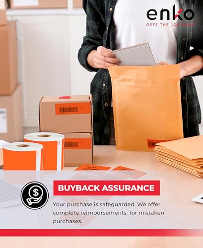 enKo 30256 6 Rolls | 1800 Orange Direct Thermal Labels (2-5/16 x 4 in) - color: Orange