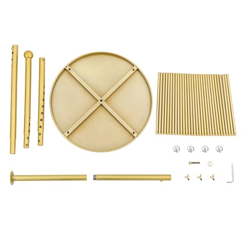 67" Freestanding Scarf Organizer, Metal Spiral Scarf Holder with 30 Rods - color: Gold