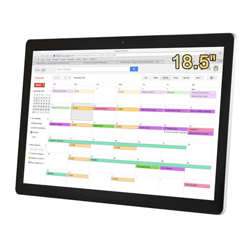 15.6 to 27 inch Touchscreen Digital Calendar & Wall Planners, Smart Whiteboard Calendar for Chore Chart & Work Schedule, Built in Speakers and Camera, Include Wall Mount & Desk Stand (18.5-inch) - size: 18.5-inch