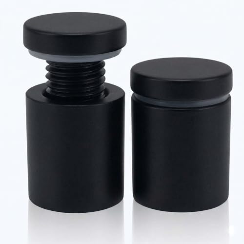 Lantee 12pcs Black Sign Standoff Screws, Stainless Steel Wall Mount Standoff Holders, Heavy Duty for 1/2" Thick Acrylic/Glass 3/4" x 1-1/8"(19x30mm) - color: Black, size: 3/4" x 1-1/8" / 19 x 30mm